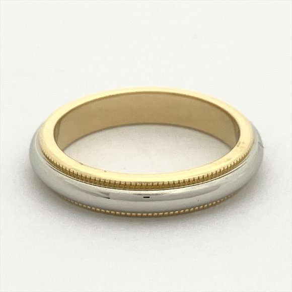 Tiffany & Co. Together Milgrain Band Ring, Size 8 K18YG, PT950, Yellow Gold,... - Picture 3 of 8